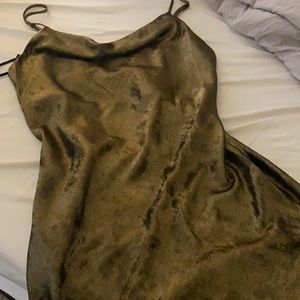 Golden brown slip dress